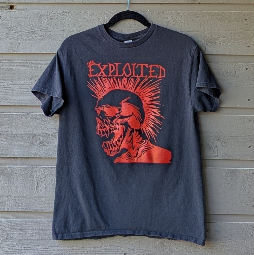 The Exploited Black Red Band T-Shirt Size Medium 100% Cotton Unisex